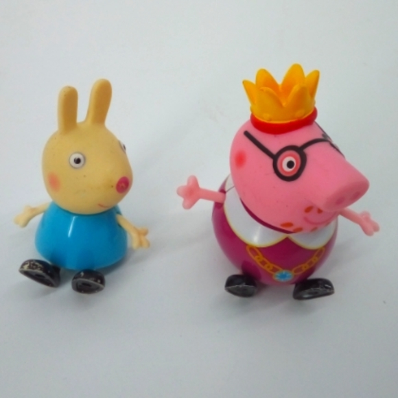 Peppa Pig Pajama Bottoms & Toys Set 100% Cotton Yellow Pink PJ 4T - Picture 6 of 13